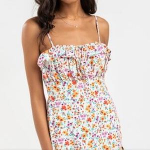 June Floral Front Tie Mini Dress Size Medium